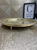 Plateau marocain doré cuivre moyen 37,5cm – Image 3