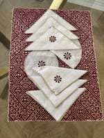 Set plateau rectangle 9 pièces tarz fessi rouge