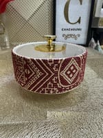 Boite ronde 16 cm tarz el fassi rouge