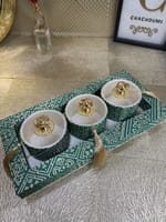 Plateau rectangle 3 boites rondes tarz el fassi vert – Image 2