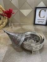 Tayfour ajouré cuivre argenté 22 cm – Image 2