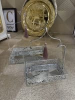 Set 2 plateaux argenté – Image 2