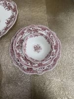 Service de table en porcelaine 26 pièces vieux rouge – Image 4