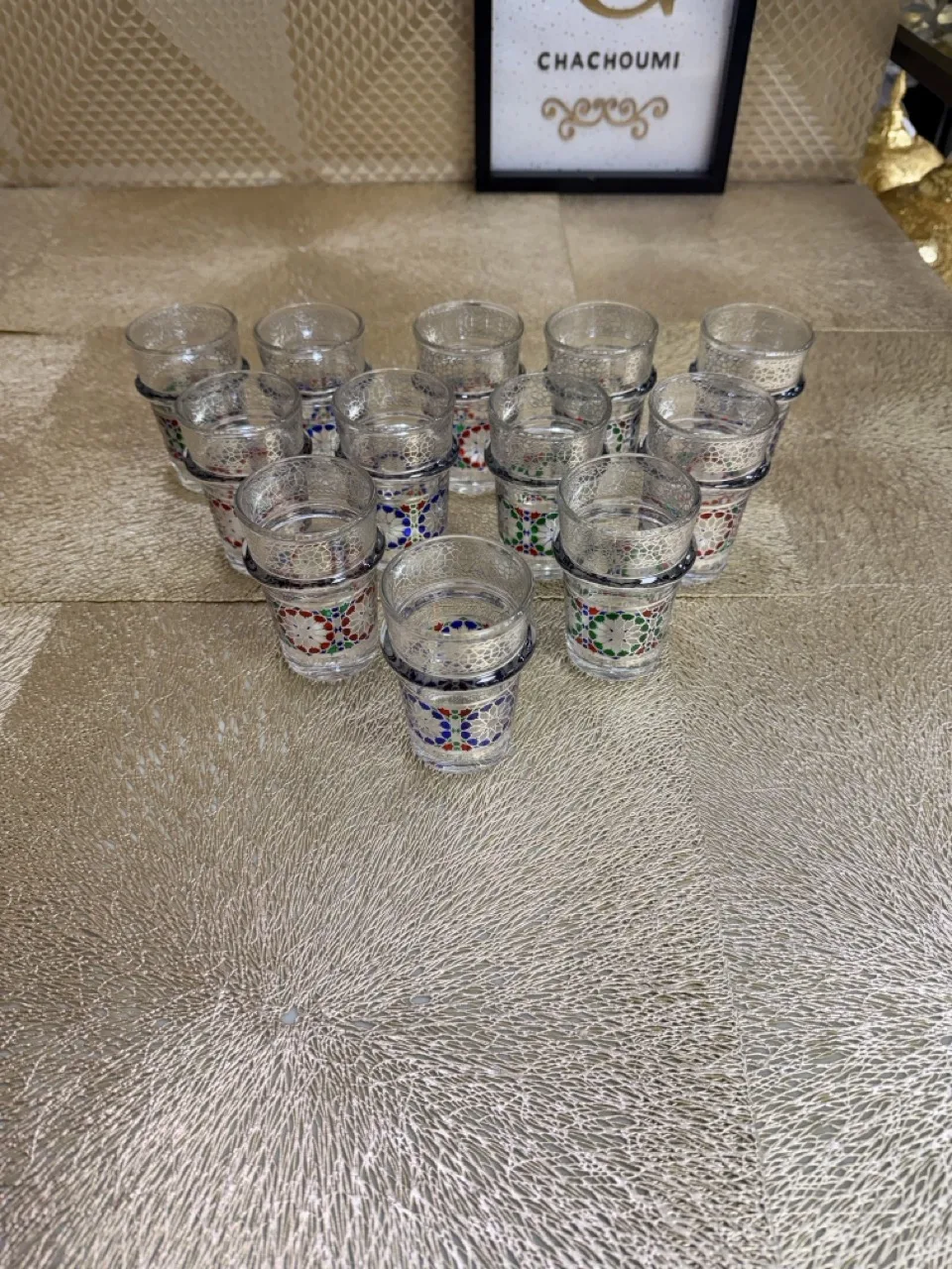 Ensemble 12 verres à thé Zellige argenté – Image 2