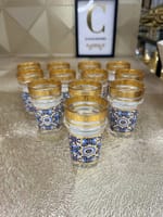 Set 12 verres à thé zelij bleu