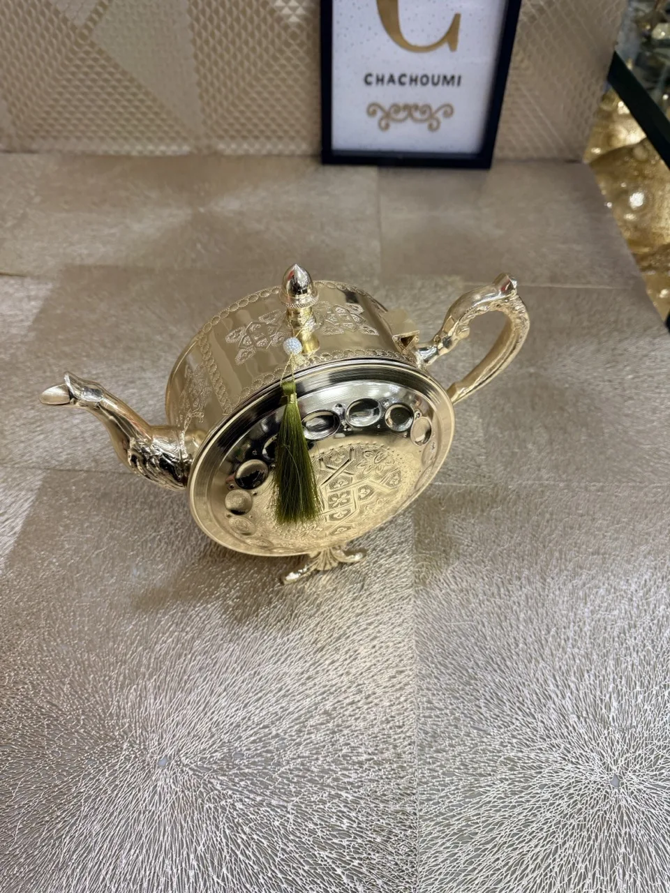 Grande théière marocaine Magana dorée