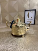 Théière marocaine flora dorée moyenne