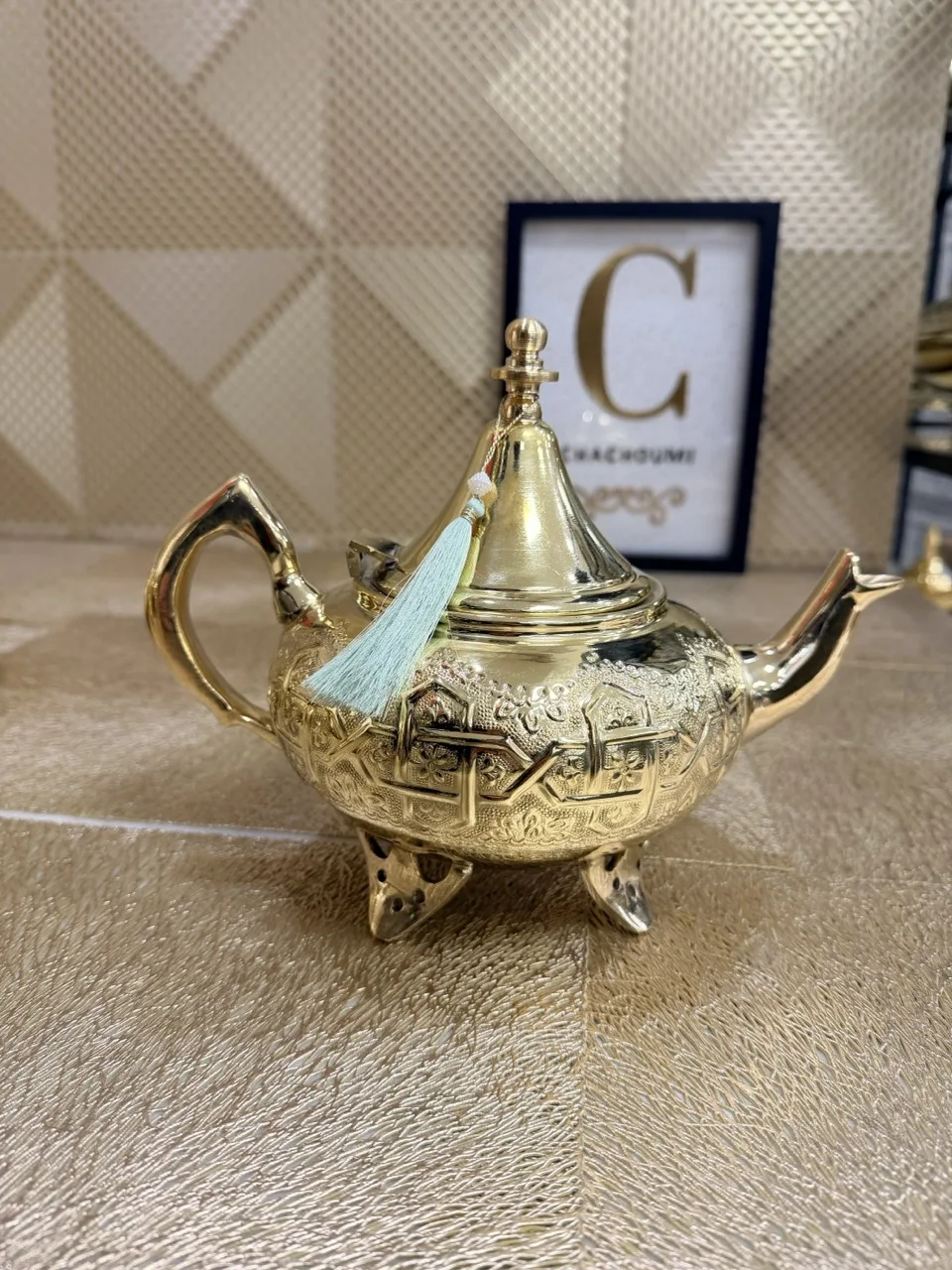 Théière marocaine Hindi dorée