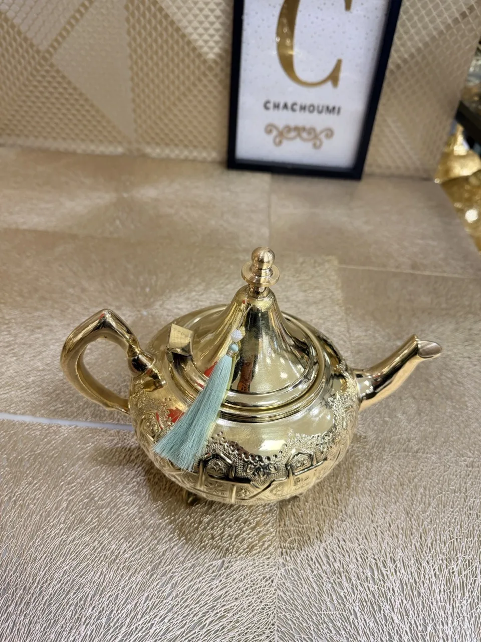 Théière marocaine Hindi dorée