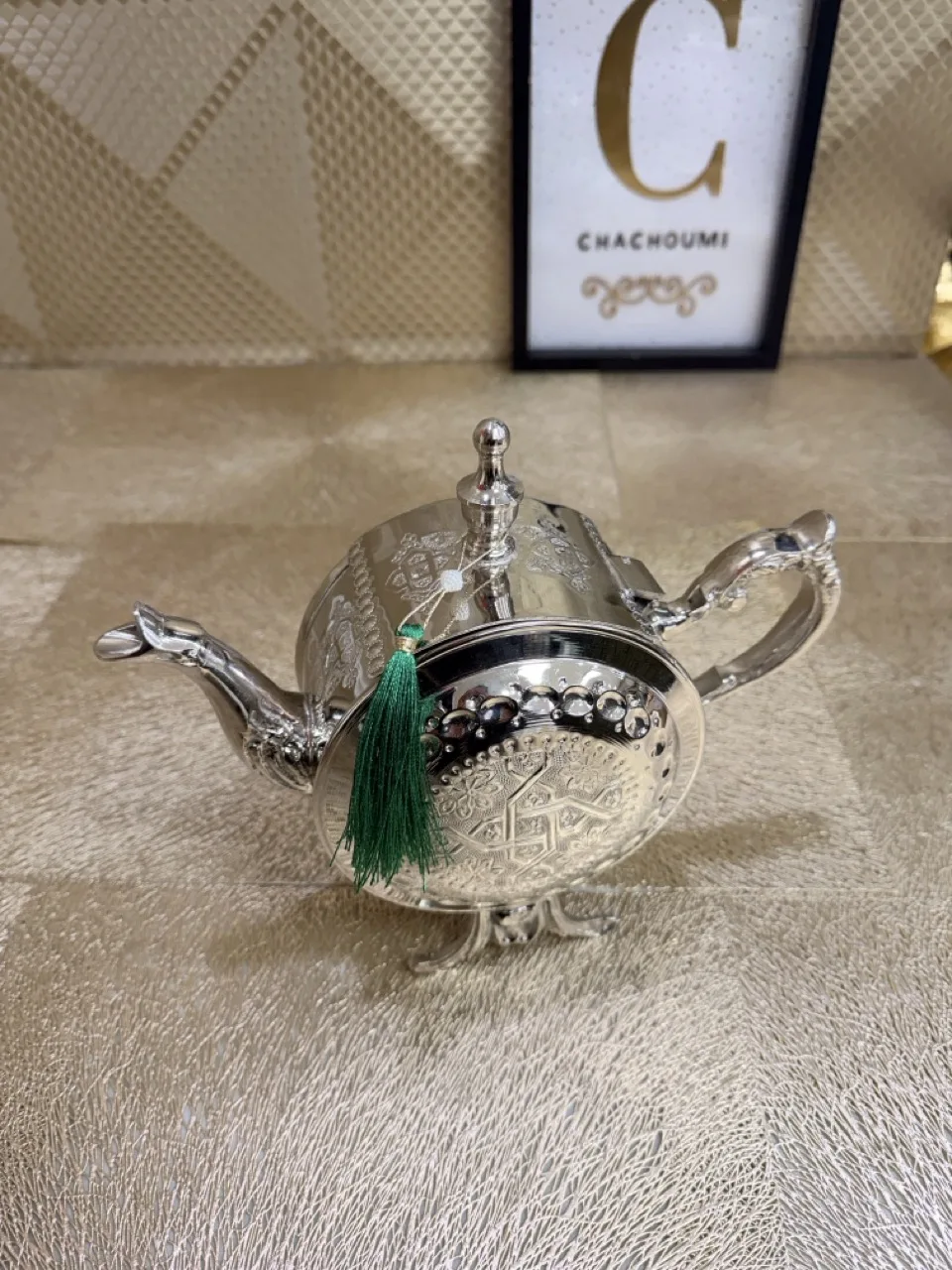 Théière marocaine Magana argentée moyenne