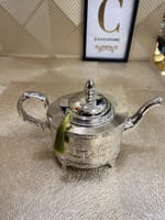 Grande Théière marocaine ovale argentée