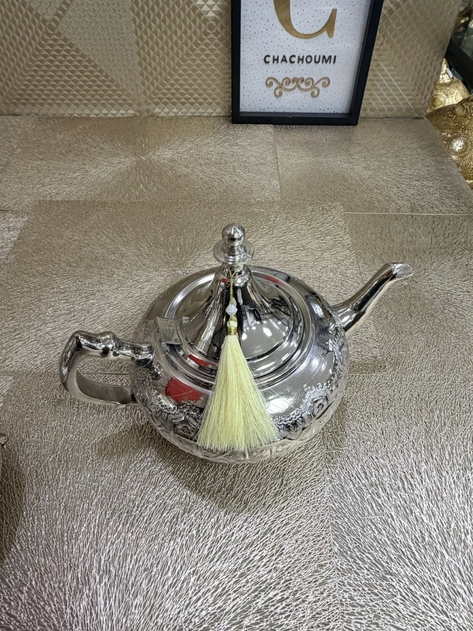 Théière marocaine Hindi argentée