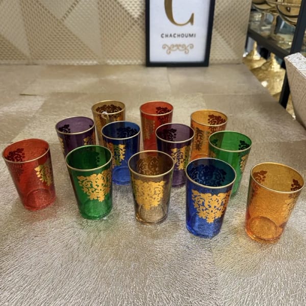 Set 12 verres à thé amira coloré