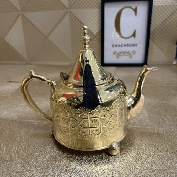 Grande Théière marocaine Flora dorée