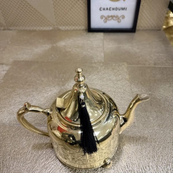 Grande Théière marocaine Flora dorée