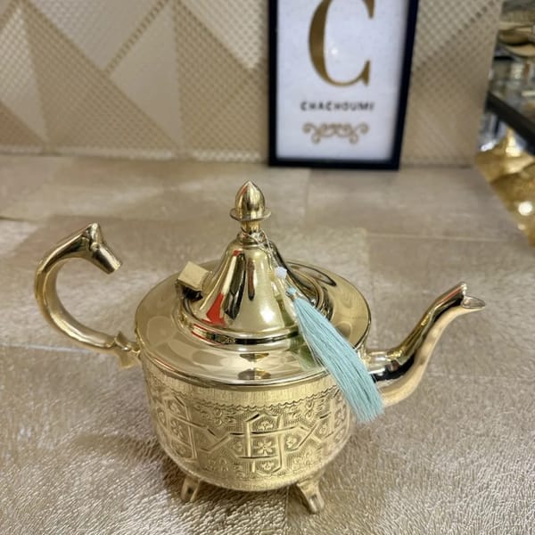 Grande théière marocaine Fassi dorée