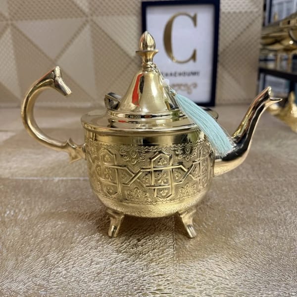 Grande théière marocaine Fassi dorée