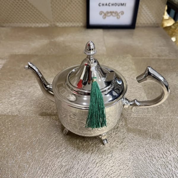 Grande théière marocaine Fassi argentée